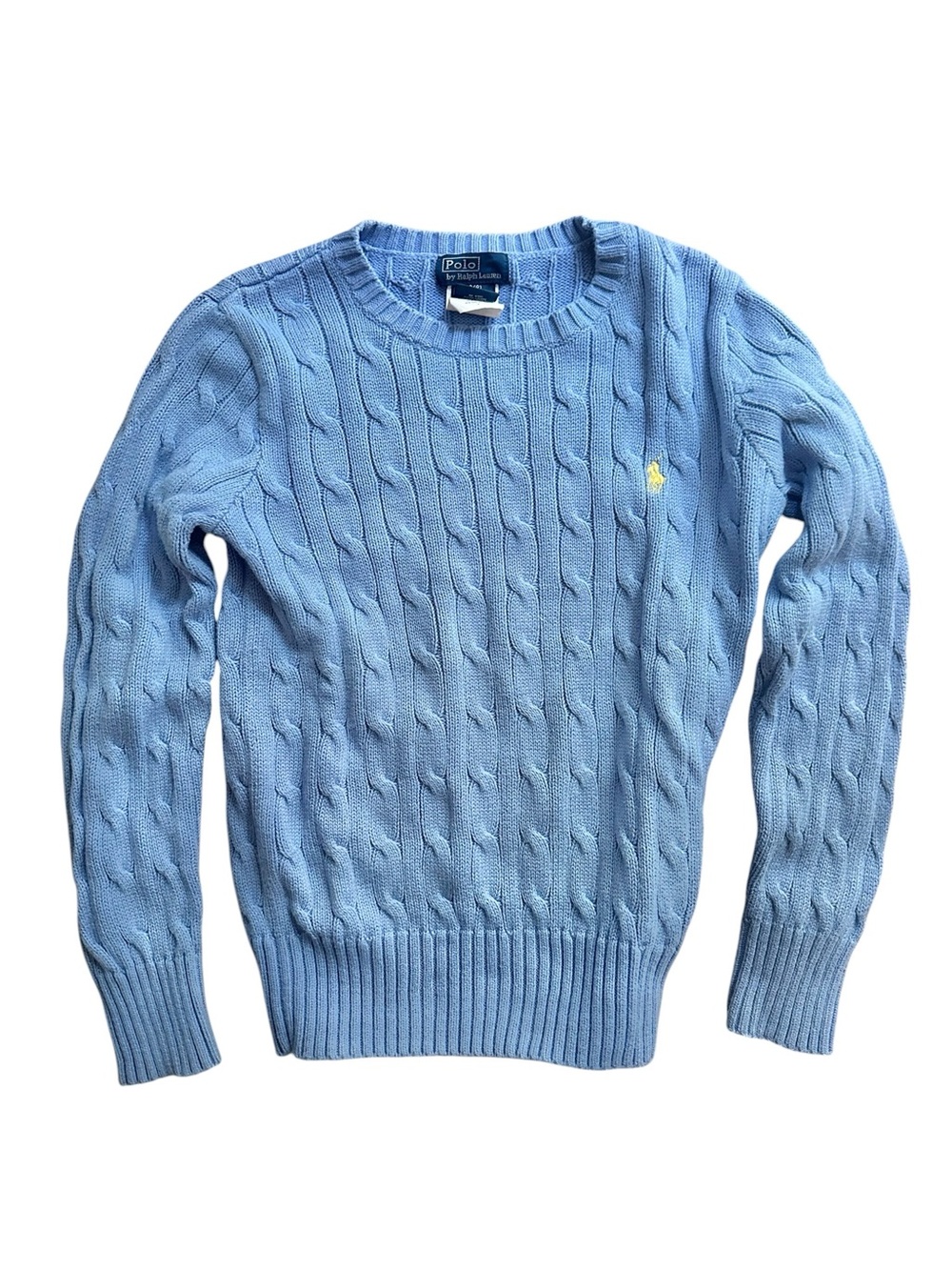 Polo Ralph Lauren Kids' Cabled Cotton Crewneck Sweater Blue Size 8